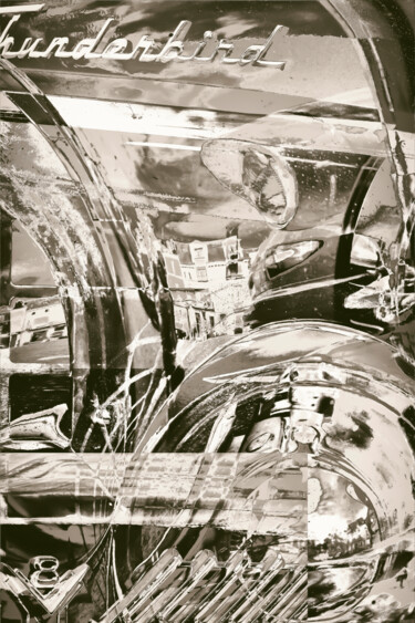 Цифровое искусство под названием "Ford Thunderbird 19…" - James Orain, Подлинное произведение искусства, Фотомонтаж