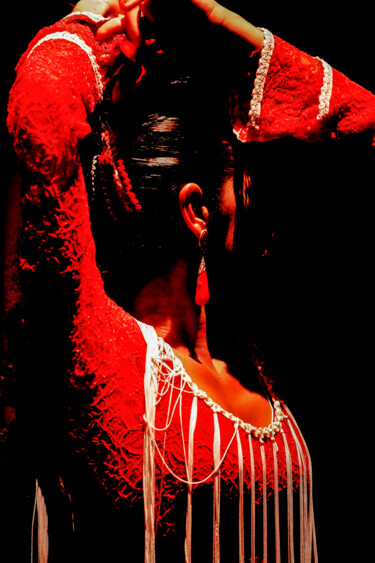 Fotografía titulada "Flamenco red dresse…" por James Orain, Obra de arte original, Fotografía digital