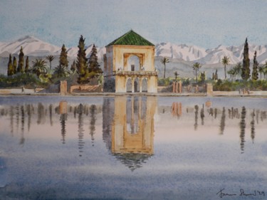 Painting titled "Menara pavilion, Ma…" by James Shand, Original Artwork, Watercolor
