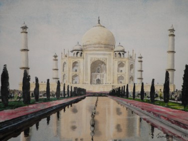 Painting titled "The Taj Mahal" by James Shand, Original Artwork, Watercolor