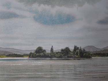 Painting titled "Scottish Island (La…" by James Shand, Original Artwork, Watercolor