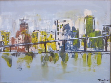 Painting titled "City Speed" by James Thompson, Original Artwork, Acrylic