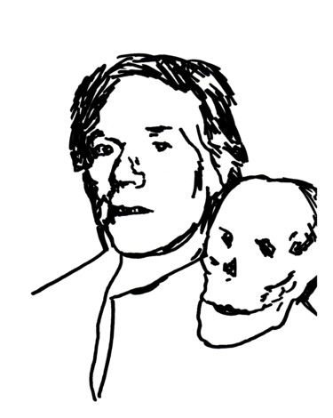 Tekening getiteld "Andy Warhol" door James B Studios, Origineel Kunstwerk, Marker