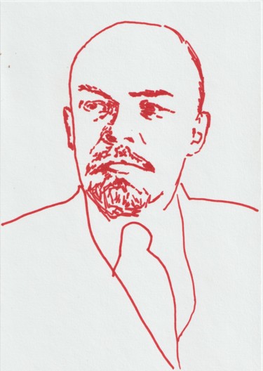 Drawing titled "Lenin" by James B Studios, Original Artwork, Marker