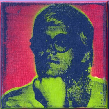 Schilderij getiteld "David Hockney (gree…" door James B Studios, Origineel Kunstwerk, Graffiti