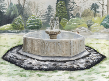 Schilderij getiteld "Botanical Snow" door James Potter, Origineel Kunstwerk, Olie