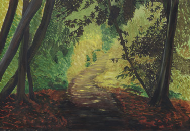 Картина под названием "Woodland glow" - James Potter, Подлинное произведение искусства, Масло