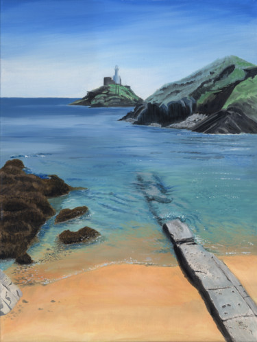 Pittura intitolato "Lighthouse Pathway" da James Potter, Opera d'arte originale, Olio