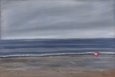 Malerei mit dem Titel "A day at the beach" von James Potter, Original-Kunstwerk, Öl