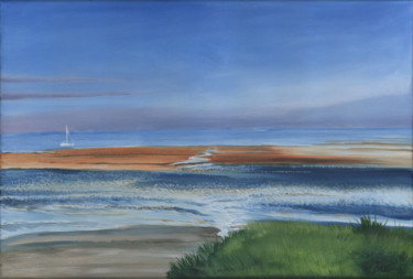 Painting titled "Low Tide" by James Potter, Original Artwork, Oil