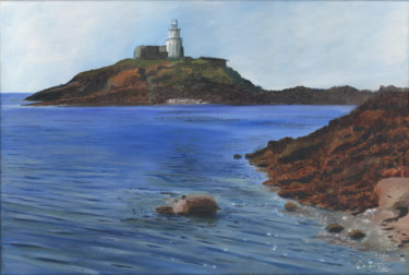 Painting titled "The Lighthouse" by James Potter, Original Artwork, Oil