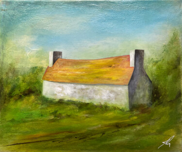 Schilderij getiteld "Country Cottage" door James Rooney, Origineel Kunstwerk, Olie