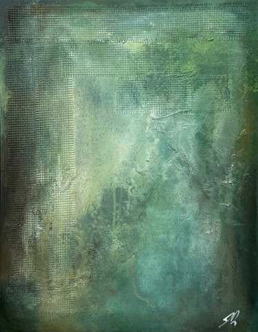 Peinture intitulée "Turquoise" par James Rooney, Œuvre d'art originale, Huile Monté sur Panneau de bois