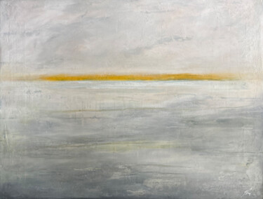 Painting titled "Yellow Horizon" by James Rooney, Original Artwork, Oil Mounted on Wood Panel