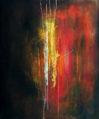 Schilderij getiteld "Dissonance 2" door James Rooney, Origineel Kunstwerk, Olie Gemonteerd op Frame voor houten brancard