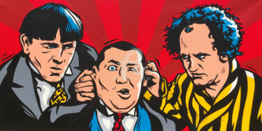 "The Three Stooges" başlıklı Tablo Jamie Lee tarafından, Orijinal sanat, Akrilik Ahşap Sedye çerçevesi üzerine monte edilmiş