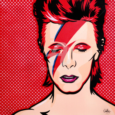 Painting titled "Aladdin Sane" by Jamie Lee, Original Artwork, Acrylic Mounted on Wood Stretcher frame