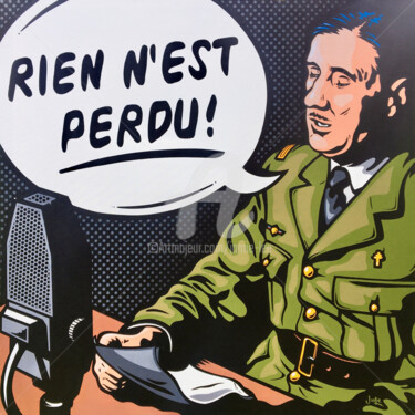 "Charles De Gaulle -…" başlıklı Tablo Jamie Lee tarafından, Orijinal sanat, Akrilik Ahşap Sedye çerçevesi üzerine monte edil…