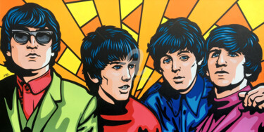 Pintura intitulada "The Beatles" por Jamie Lee, Obras de arte originais, Acrílico Montado em Armação em madeira
