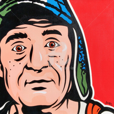 Painting titled "El Chavo Del Ocho" by Jamie Lee, Original Artwork, Acrylic Mounted on Wood Stretcher frame