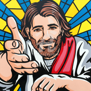 绘画 标题为“Jesus Said Come To…” 由Jamie Lee, 原创艺术品, 丙烯 安装在木质担架架上