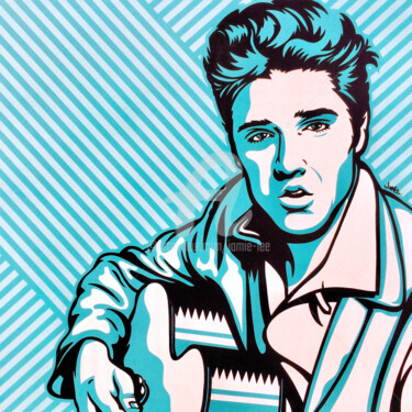 Картина под названием "Elvis" - Jamie Lee, Подлинное произведение искусства, Акрил Установлен на Деревянная рама для носилок