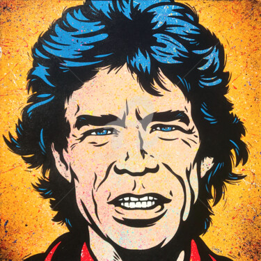 Peinture intitulée "Mick Jagger" par Jamie Lee, Œuvre d'art originale, Acrylique Monté sur Châssis en bois