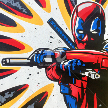 绘画 标题为“Deadpool” 由Jamie Lee, 原创艺术品, 丙烯 安装在木质担架架上