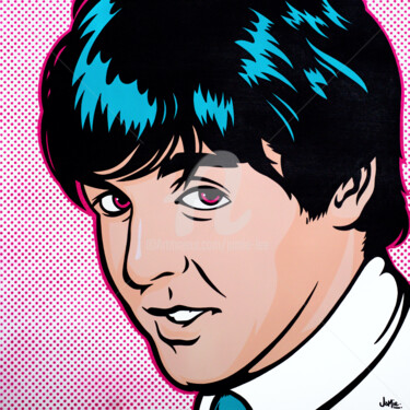 Painting titled "Paul McCartney" by Jamie Lee, Original Artwork, Acrylic Mounted on Wood Stretcher frame