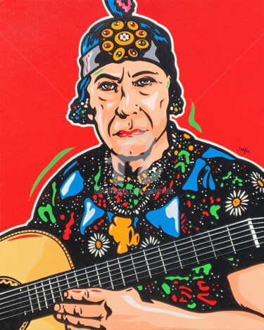 Картина под названием "Agustin Barrios Man…" - Jamie Lee, Подлинное произведение искусства, Акрил Установлен на Деревянная р…