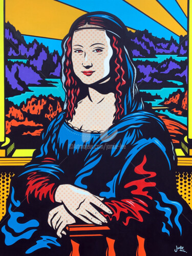 Painting titled "Mona Lisa" by Jamie Lee, Original Artwork, Acrylic Mounted on Wood Stretcher frame