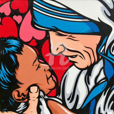 Painting titled "Mothers Love" by Jamie Lee, Original Artwork, Acrylic Mounted on Wood Stretcher frame