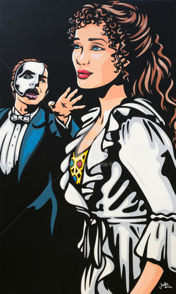 Painting titled "The Phantom Of The…" by Jamie Lee, Original Artwork, Acrylic Mounted on Wood Stretcher frame