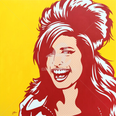 Peinture intitulée "Amy Winehouse" par Jamie Lee, Œuvre d'art originale, Acrylique Monté sur Châssis en bois