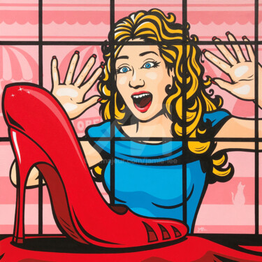 I NEED Those Shoes! Painting titled "I NEED Those Shoes!" by Jamie Lee, Original Art, Acrylic Mounted on Stretcher frame