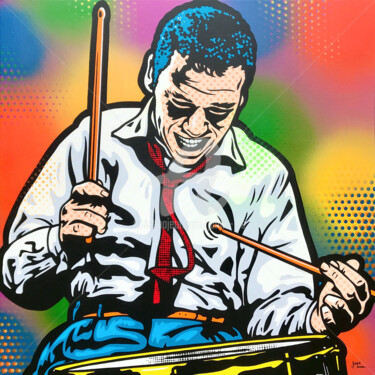 Painting titled "Buddy Rich" by Jamie Lee, Original Artwork, Acrylic Mounted on Wood Stretcher frame
