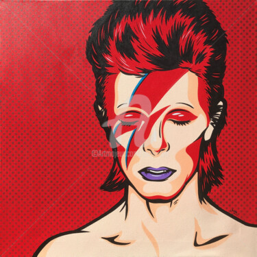 Painting titled "Ziggy" by Jamie Lee, Original Artwork, Acrylic Mounted on Wood Stretcher frame