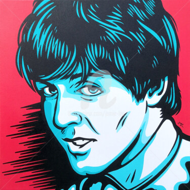 Painting titled "McCartney" by Jamie Lee, Original Artwork, Acrylic Mounted on Wood Stretcher frame