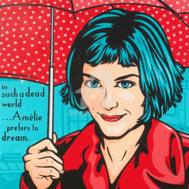 Painting titled "Amelie Prefers To D…" by Jamie Lee, Original Artwork, Acrylic Mounted on Wood Stretcher frame