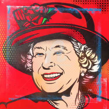 Painting titled "Her Majesty Queen E…" by Jamie Lee, Original Artwork, Acrylic Mounted on Wood Stretcher frame