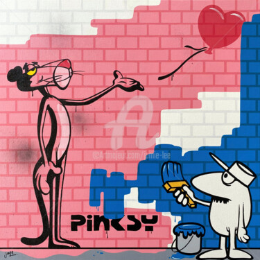 "Balloon Pinksy" başlıklı Tablo Jamie Lee tarafından, Orijinal sanat, Akrilik Ahşap Sedye çerçevesi üzerine monte edilmiş