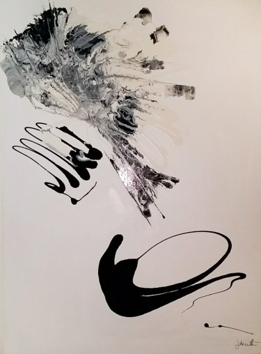 Peinture intitulée "Composition 002" par Jamotte, Œuvre d'art originale, Encre