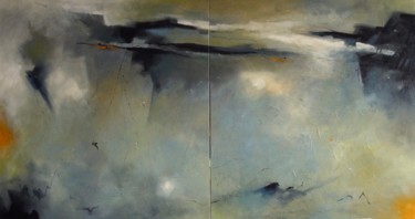 Pittura intitolato "'Fantasy Landscape'" da Jan Aanstoot, Opera d'arte originale, Olio