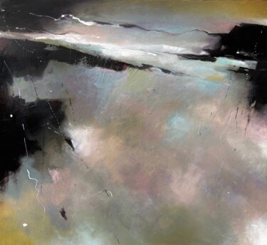「'Fantasy Landscape3…」というタイトルの絵画 Jan Aanstootによって, オリジナルのアートワーク, オイル アルミニウムにマウント