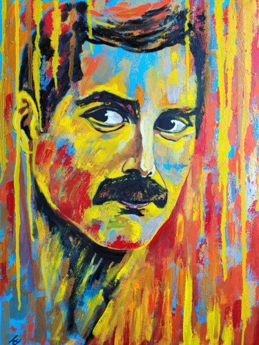 Schilderij getiteld "Freddie" door Jan-Albert Ernsten, Origineel Kunstwerk, Olie