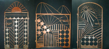 Sculpture titled "Steel Gates (above…" by Jan And Jo Moore, Original Artwork, Metals