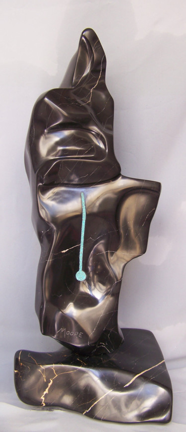 Sculpture intitulée "“First Embrace” Bla…" par Jan And Jo Moore, Œuvre d'art originale, Pierre