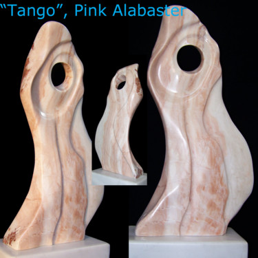 Scultura intitolato "Tango---Pink Alabas…" da Jan And Jo Moore, Opera d'arte originale, Pietra