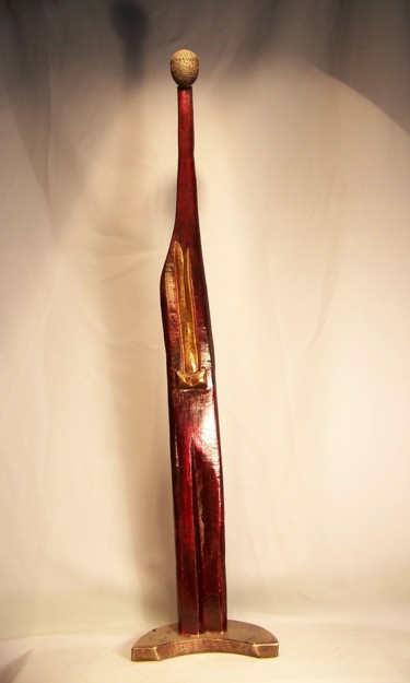 Sculpture titled "Muse of the Crimson…" by Jan And Jo Moore, Original Artwork, Metals