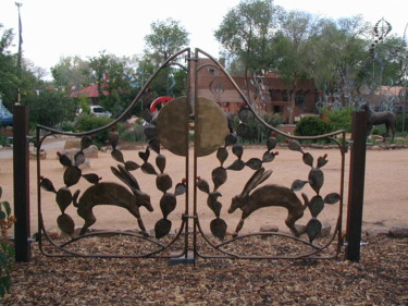 Sculpture titled "“MOONDANCE GATEWAY”…" by Jan And Jo Moore, Original Artwork, Metals